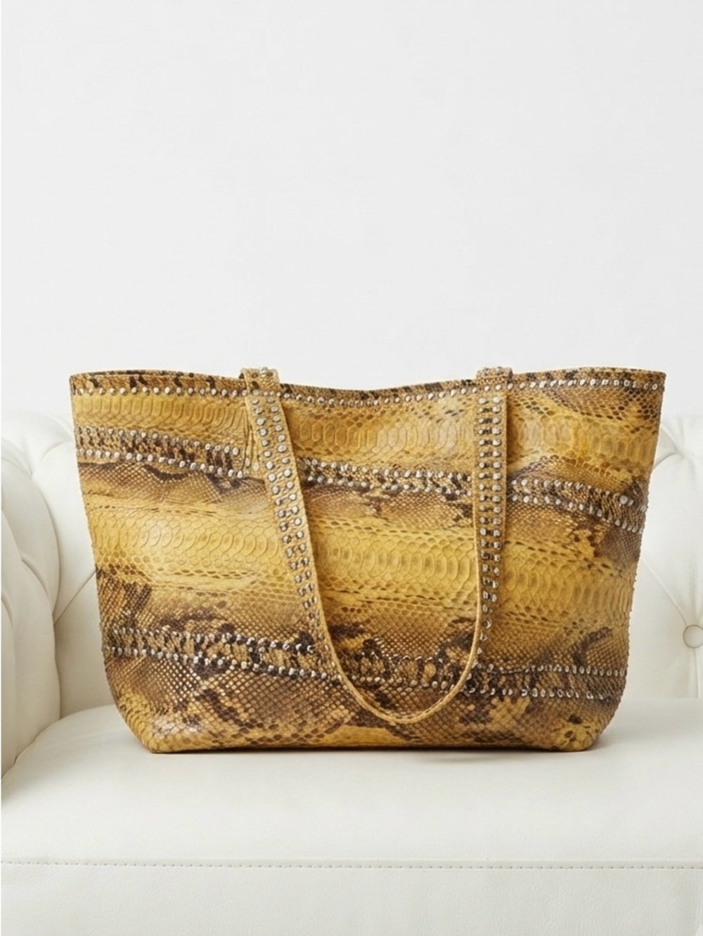 Carlos Falchi Pristine Python Tote Neiman Marcus Vintage Luxury